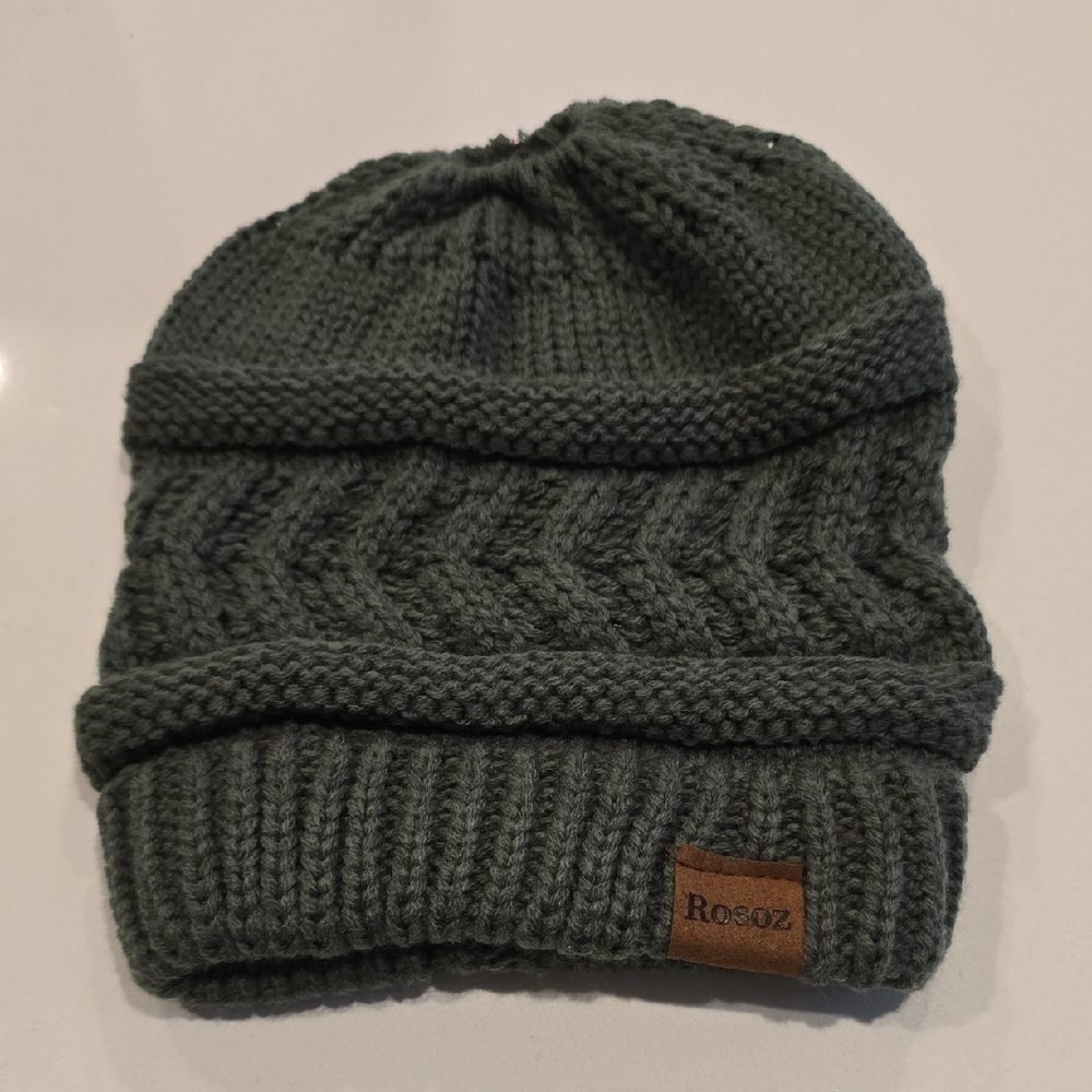 Rosoz Gray Knit Beanie